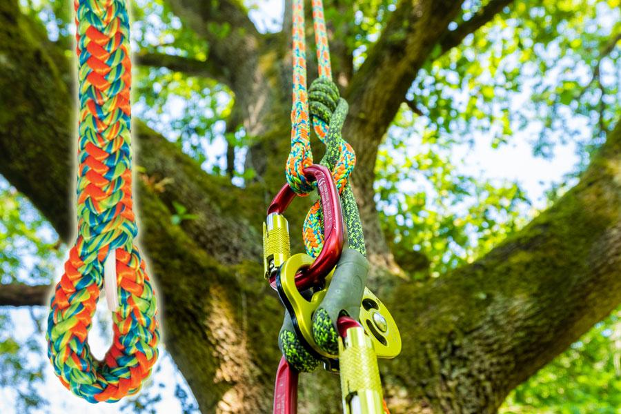 photograph of Komora climbing rope