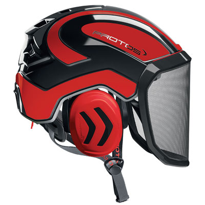 An arborist helmet