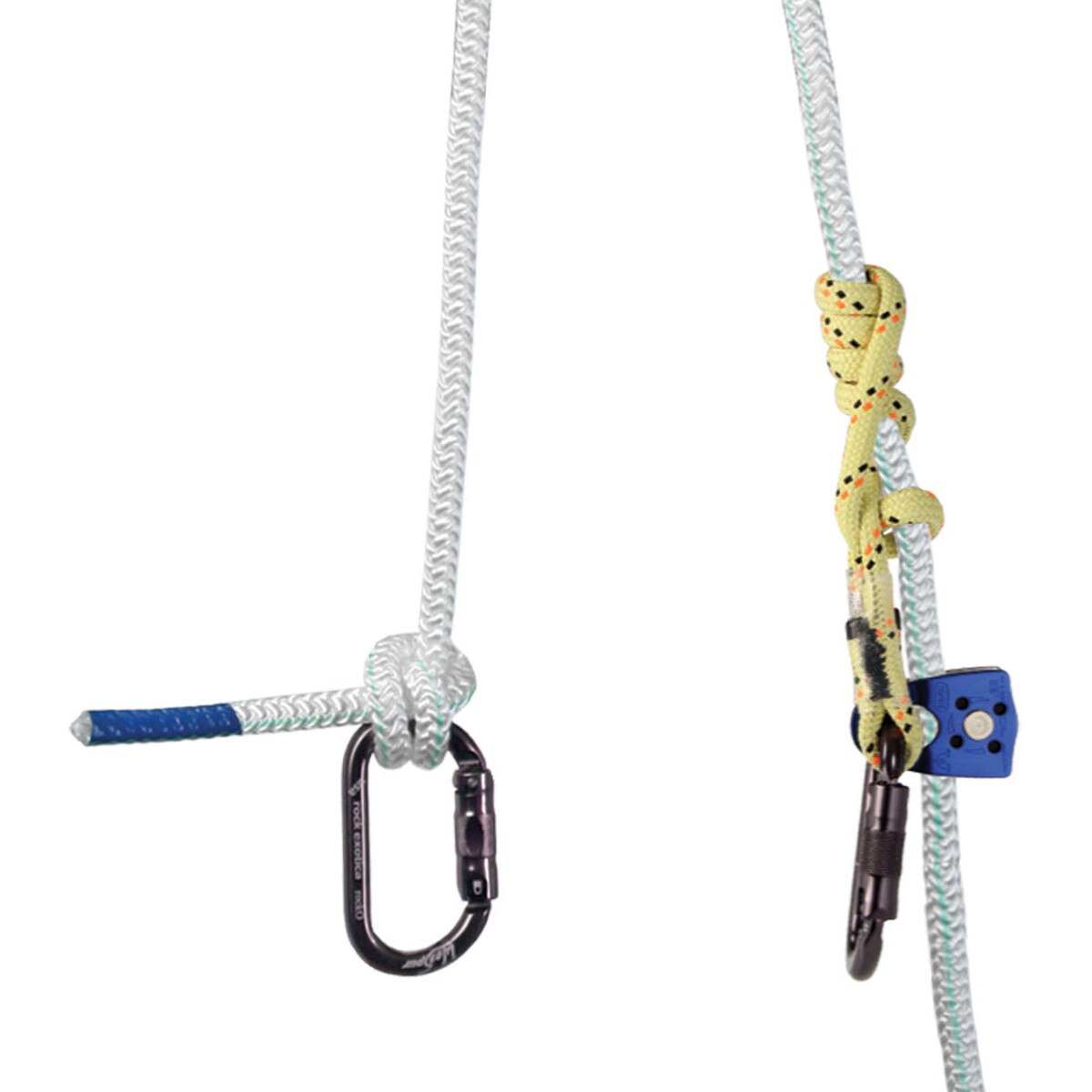 climbing hitch setup and hitch tending pulley on arborist rope
