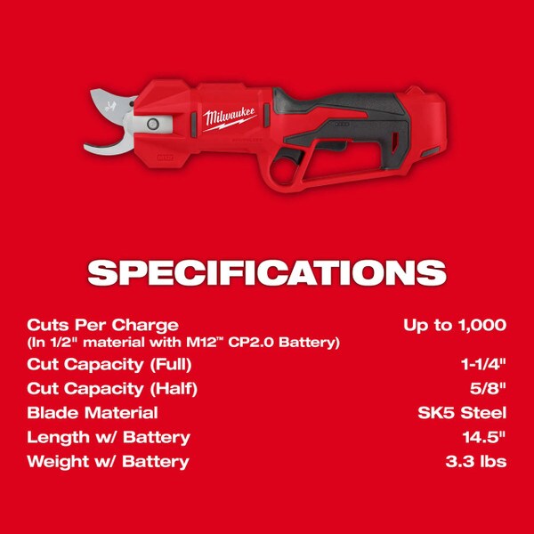 milwaukee pruning shears kit