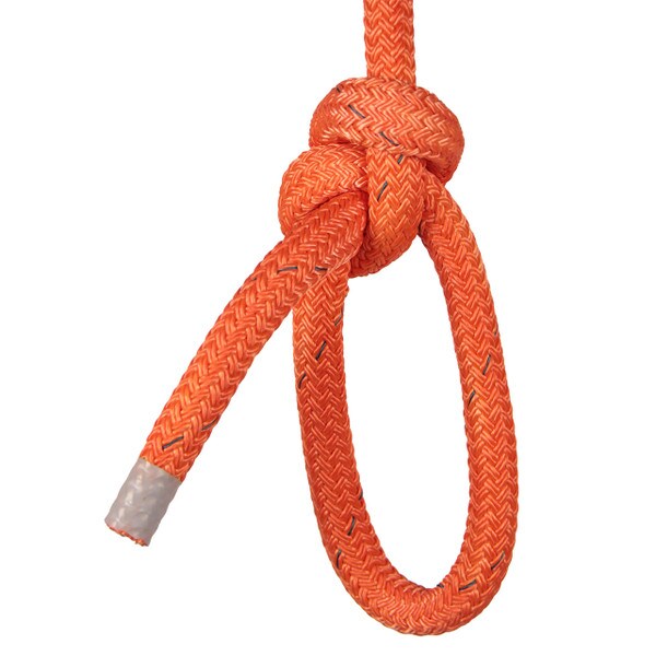 a bowline tied in stable braid rope