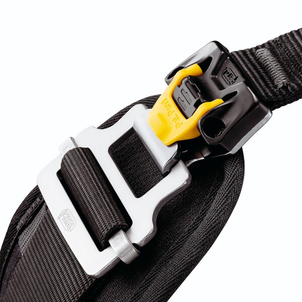 Petzl sequoia harness has easy to use quick-connect buckles on leg and waist
