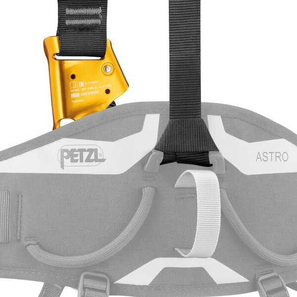 petzl top croll attachment in back