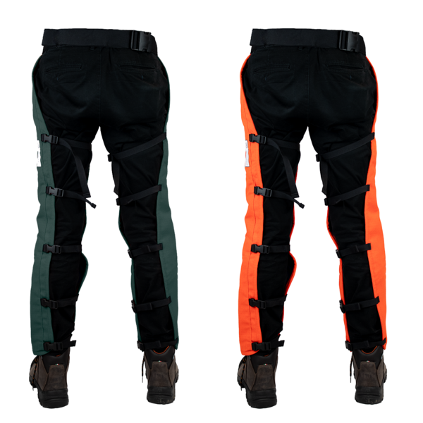 Back view showing coverage of chaps