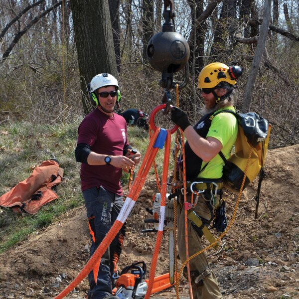 Crane sling in use at Crane Safety Climber School